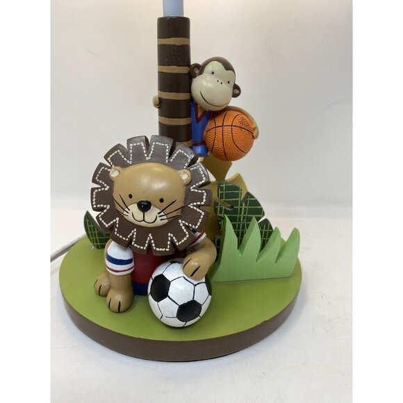Lamb & Ivy Children’s Nursery Lamp Lion Monkey Soccer Basketball Baby Bedroom - Picture 8 of 10